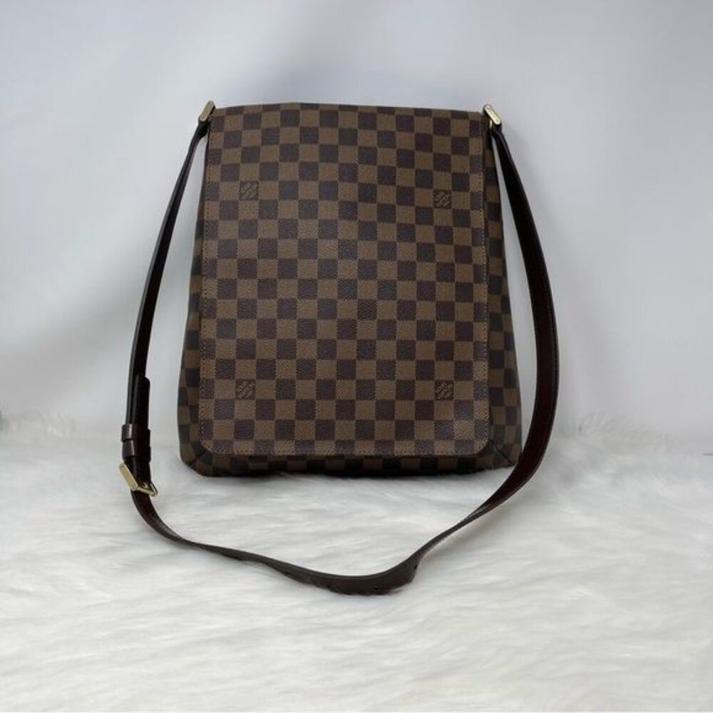 389 Pre Owned Authentic Louis Vuitton Damier Ebene Musette Salsa GM Bag SL0054